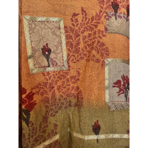 Vintage Flashback Cardigan Sweater Women’s L Floral Patchwork Button-Down Orange - Picture 5 of 5
